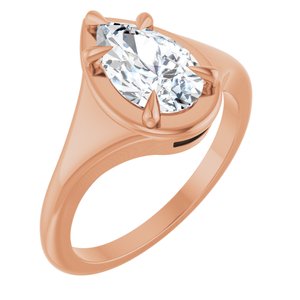 18K Rose Gold 10x6 mm Pear Ring Mounting