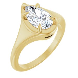 10K Yellow Gold 10x6 mm Pear Ring Mounting