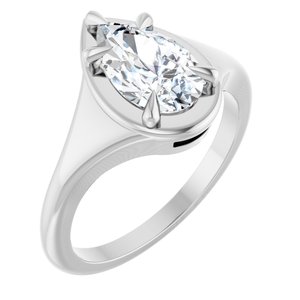 Continuum Sterling Silver 10x6 mm Pear Ring Mounting