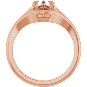 18K Rose Gold 10x6 mm Pear Ring Mounting – image 4