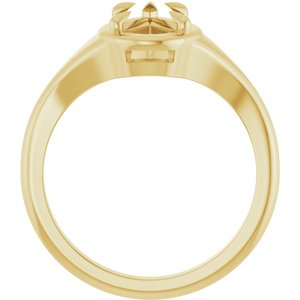 18K Yellow Gold 10x6 mm Pear Ring Mounting – image 4