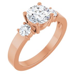 14K Rose Gold 6.5 mm Round Ring Mounting