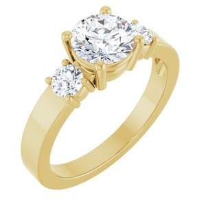 14K Yellow Gold 6.5 mm Round Ring Mounting