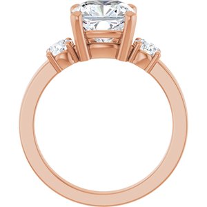 10K Rose Gold 8x8 mm Cushion Ring Mounting – image 3