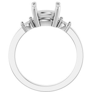 Platinum 8x8 mm Cushion Ring Mounting – image 4