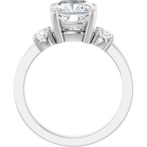 14K White Gold 8x8 mm Cushion Ring Mounting – image 3