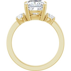 10K Yellow Gold 8x8 mm Cushion Ring Mounting – image 3