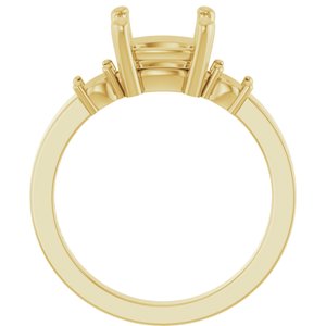 10K Yellow Gold 8x8 mm Cushion Ring Mounting – image 4