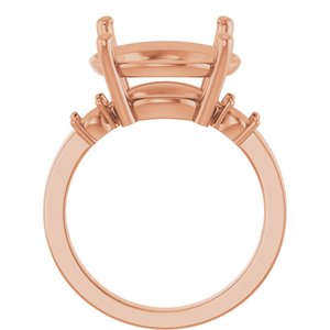 10K Rose Gold 14 mm Round Ring Mounting – image 4