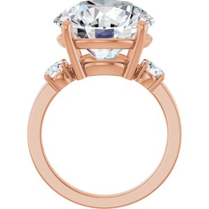 14K Rose Gold 14 mm Round Ring Mounting – image 3