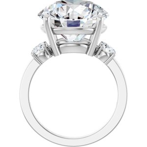 10K White Gold 14 mm Round Ring Mounting – image 3