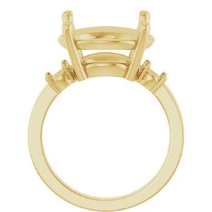 10K Yellow Gold 14 mm Round Ring Mounting – image 4