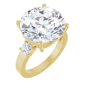 18K Yellow Gold 14 mm Round Ring Mounting