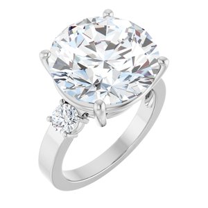 10K White Gold 14 mm Round Ring Mounting