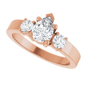 18K Rose Gold 7x5 mm Pear Ring Mounting – image 8