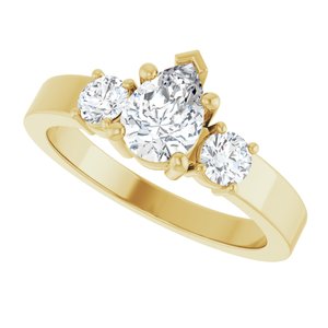 14K Yellow Gold 7x5 mm Pear Ring Mounting – image 8