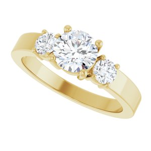 14K Yellow Gold 6 mm Round Ring Mounting – image 8
