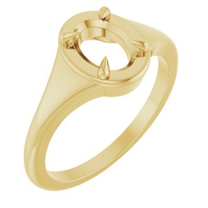 18K Yellow Gold 7.5x5.5 mm Oval Ring Mounting – image 2