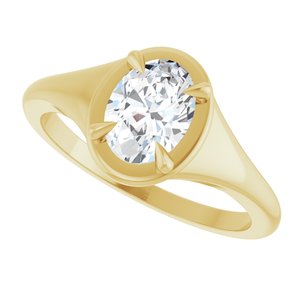 14K Yellow Gold 7.5x5.5 mm Oval Ring Mounting – image 8
