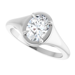 Sterling Silver 7.5x5.5 mm Oval Ring Mounting – image 8
