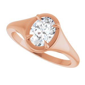 18K Rose Gold 7.5x5.5 mm Oval Ring Mounting – image 8