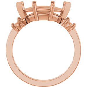 10K Rose Gold 13x6.5 mm Marquise Ring Mounting – image 4