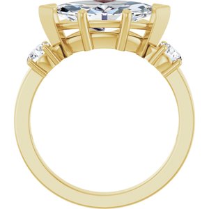 14K Yellow Gold 13x6.5 mm Marquise Ring Mounting – image 3