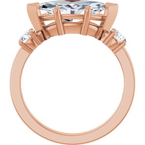 18K Rose Gold 13x6.5 mm Marquise Ring Mounting – image 3