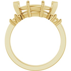 18K Yellow Gold 13x6.5 mm Marquise Ring Mounting – image 4