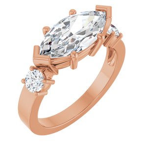 10K Rose Gold 13x6.5 mm Marquise Ring Mounting