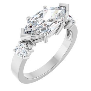 Continuum Sterling Silver 13x6.5 mm Marquise Ring Mounting