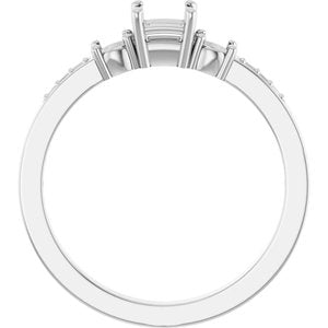 Continuum Sterling Silver 3.5x3.5 mm Square Ring Mounting – image 4