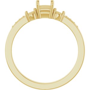 18K Yellow Gold 3.5x3.5 mm Square Ring Mounting – image 4