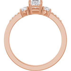 14K Rose Gold 3.5x3.5 mm Square Ring Mounting – image 3