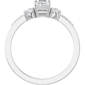 14K X1 White Gold 3.5x3.5 mm Square Ring Mounting – image 3