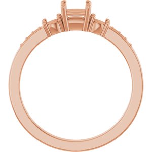14K Rose Gold 3.5x3.5 mm Square Ring Mounting – image 4