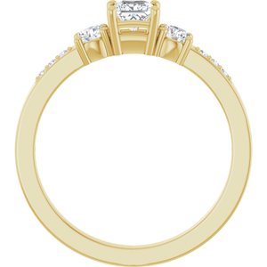 18K Yellow Gold 3.5x3.5 mm Square Ring Mounting – image 3