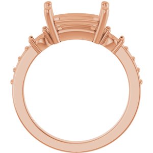 18K Rose Gold 10x7 mm Emerald Ring Mounting – image 4