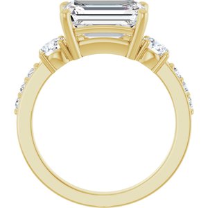 18K Yellow Gold 10x7 mm Emerald Ring Mounting – image 3