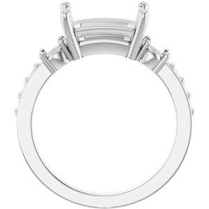 Continuum Sterling Silver 10x7 mm Emerald Ring Mounting – image 4