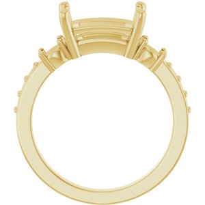 10K Yellow Gold 10x7 mm Emerald Ring Mounting – image 4