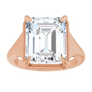 10K Rose Gold 12x10 mm Emerald Ring Mounting – image 5