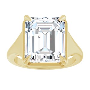 10K Yellow Gold 12x10 mm Emerald Ring Mounting – image 5