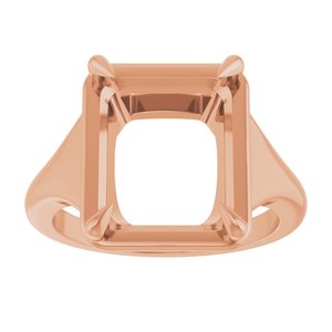 14K Rose Gold 12x10 mm Emerald Ring Mounting – image 6