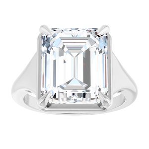 Sterling Silver 12x10 mm Emerald Ring Mounting – image 5