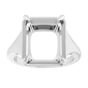 Sterling Silver 12x10 mm Emerald Ring Mounting – image 6