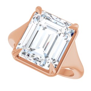 10K Rose Gold 12x10 mm Emerald Ring Mounting – image 8