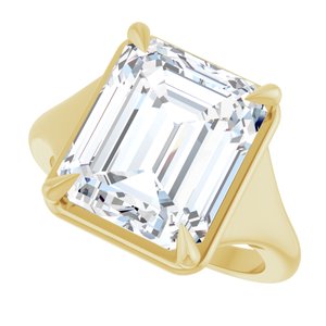 10K Yellow Gold 12x10 mm Emerald Ring Mounting – image 8
