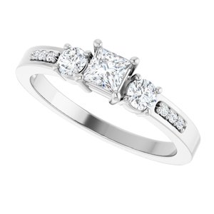 10K White Gold 3.5x3.5 mm Square Ring Mounting – image 8