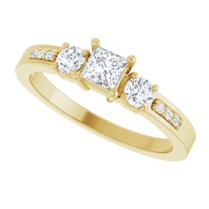 18K Yellow Gold 3.5x3.5 mm Square Ring Mounting – image 8